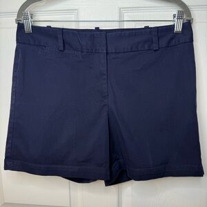 Talbots Navy Blue Flat Front Shorts with Tailored Design Size 8 GUC